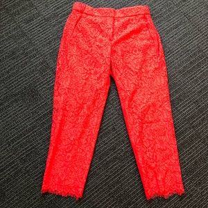 NEW WITH TAGS J Crew Red Lace Occasion/ Work Pants